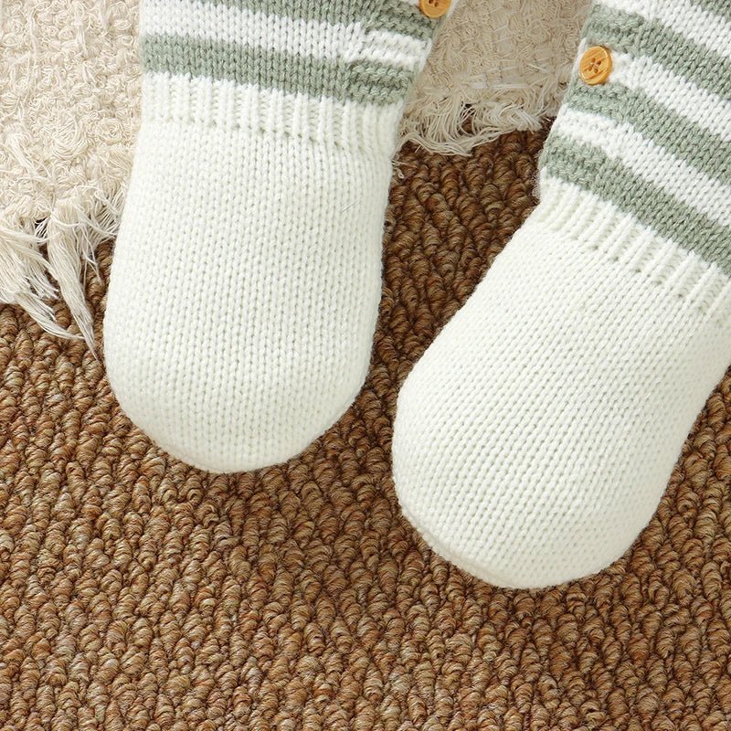 The Soft Stripes Knit Romper (0–12 Months) - Mimou Babywear