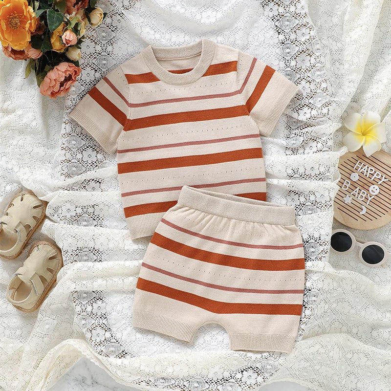 The “Soft Stripes” Knit Romper (0–9 Months) - Mimou Babywear