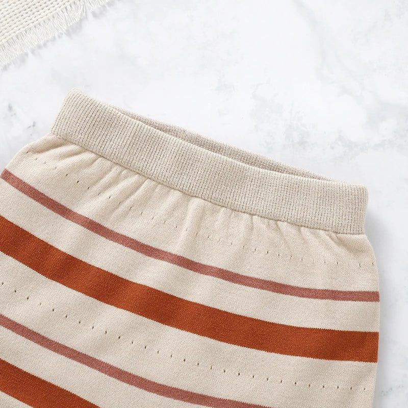 The “Soft Stripes” Knit Romper (0–9 Months) - Mimou Babywear