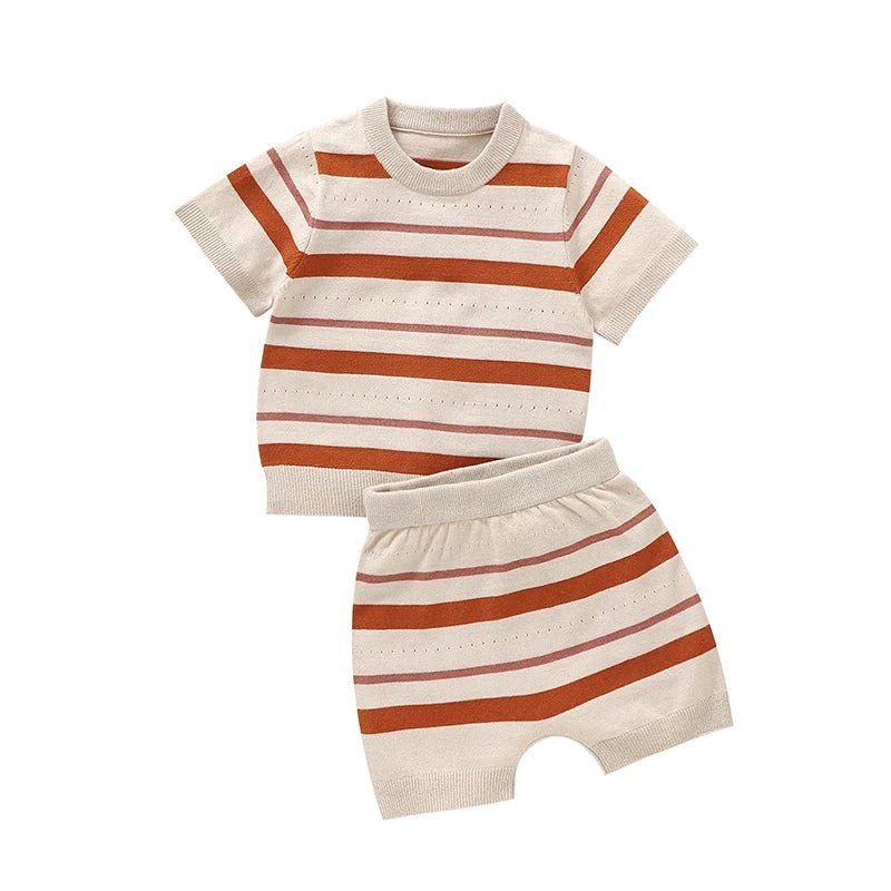 The “Soft Stripes” Knit Romper (0–9 Months) - Mimou Babywear