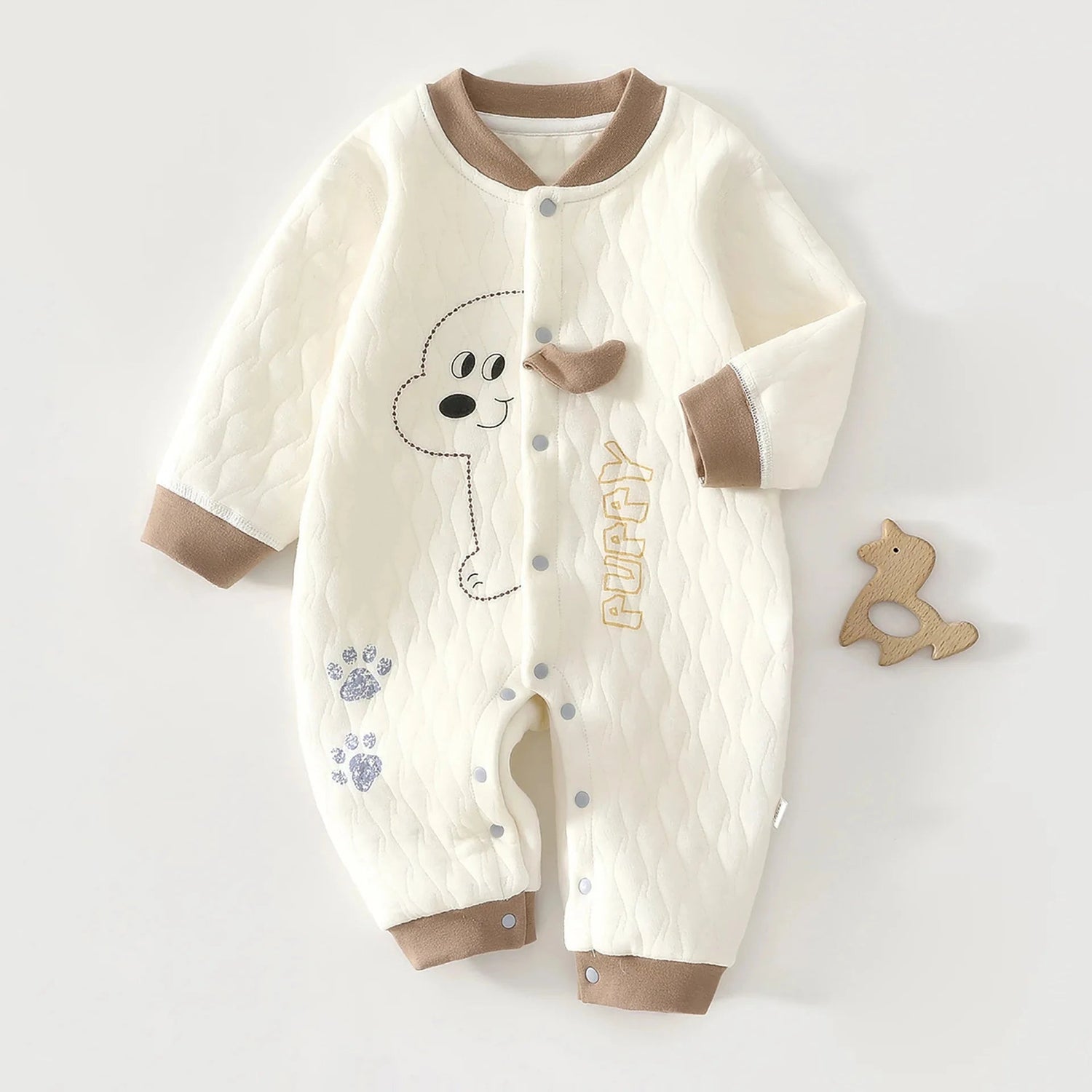 Three - Layer Warm Cotton Jumpsuit (3 - 18 Months) - Mimou Babywear
