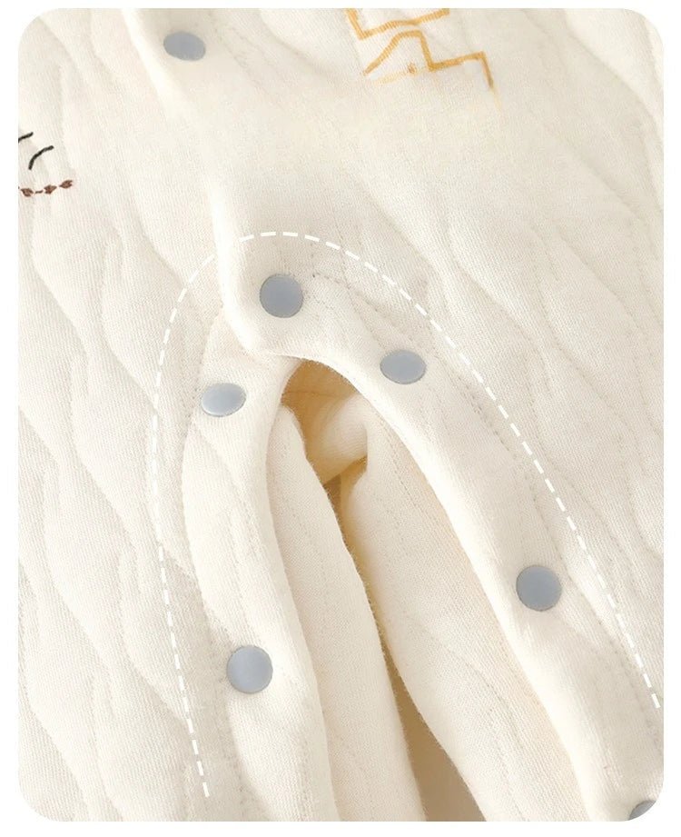 Three - Layer Warm Cotton Jumpsuit (3 - 18 Months) - Mimou Babywear