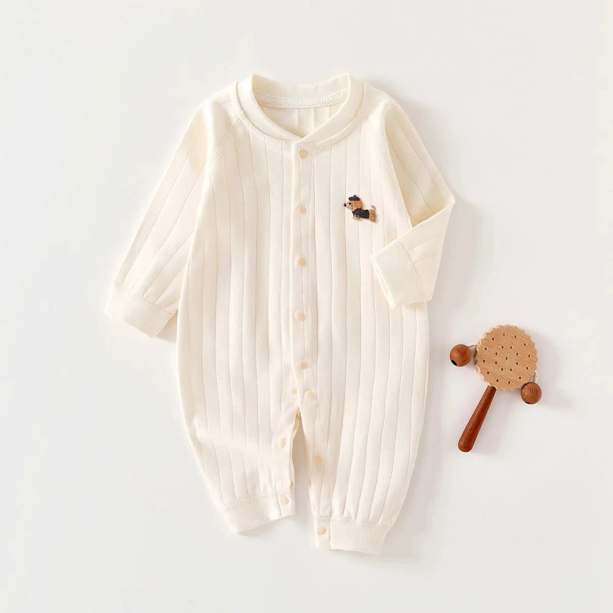 Timeless Striped Cotton Romper (0 - 18 Months) - Mimou Babywear