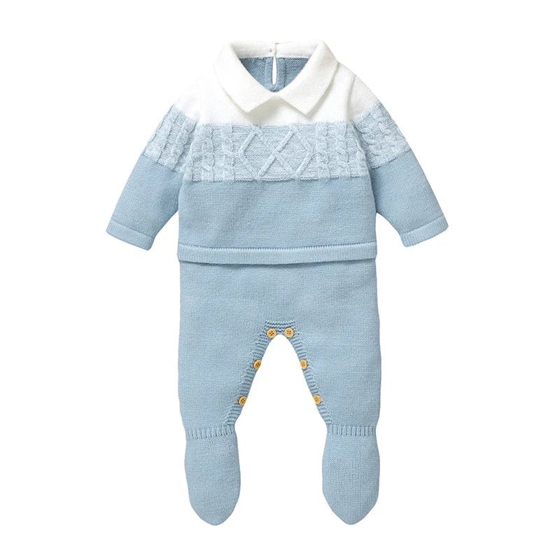 Timeless Striped Knit Romper (0 - 9 Months) - Mimou Babywear