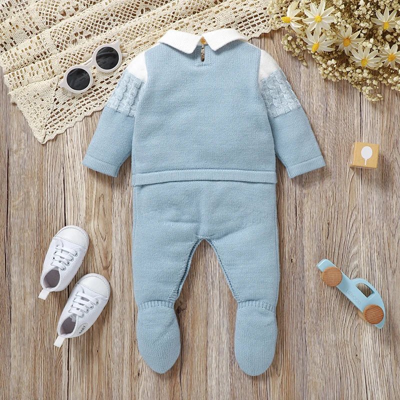 Timeless Striped Knit Romper (0 - 9 Months) - Mimou Babywear