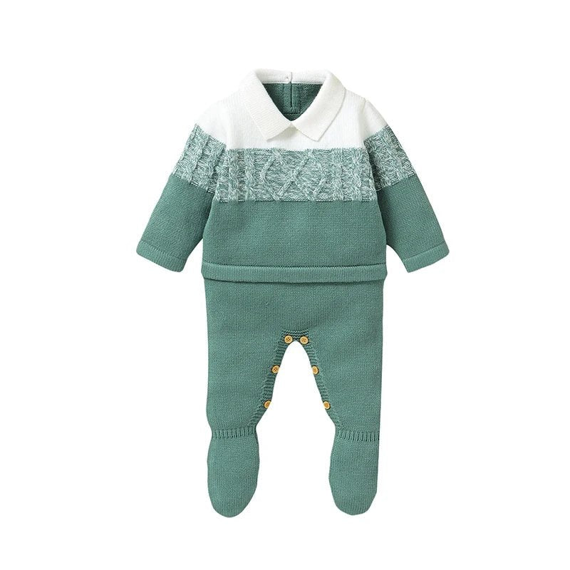 Timeless Striped Knit Romper (0 - 9 Months) - Mimou Babywear