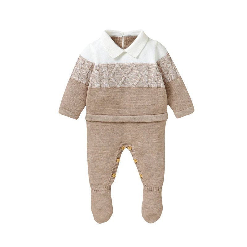 Timeless Striped Knit Romper (0 - 9 Months) - Mimou Babywear