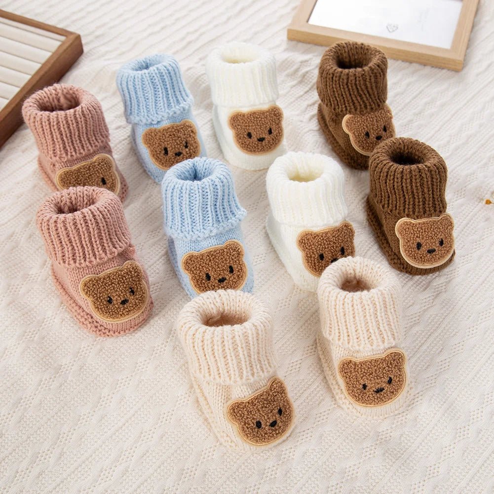 Tiny Bear Knit Socks (0 - 12 Months) - Mimou Babywear
