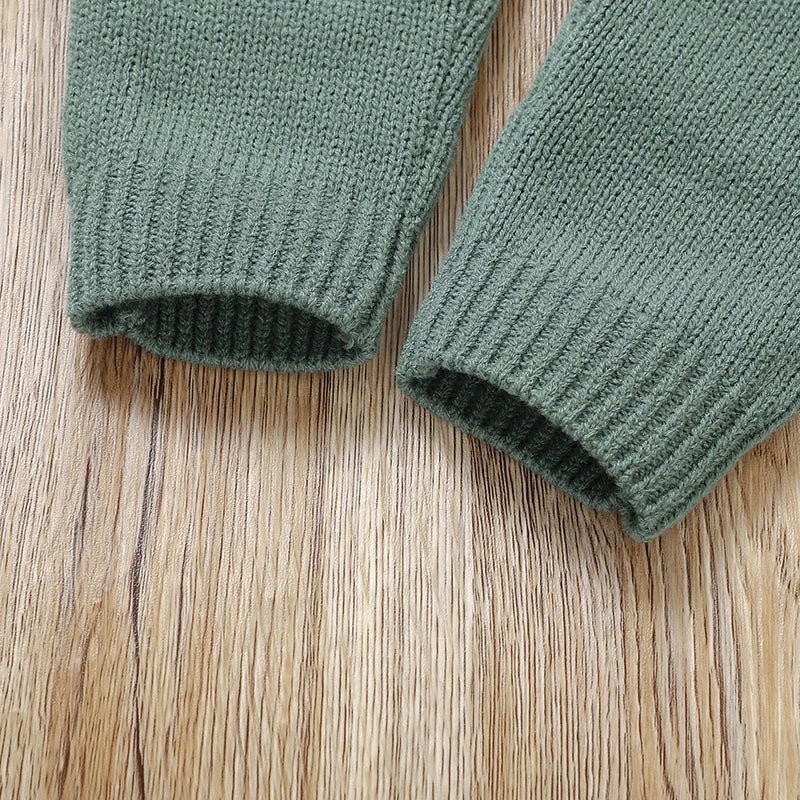 Warm Knit Cardigan & Sleeveless Romper Set (2 - Piece, 3 - 18M) - Mimou Babywear